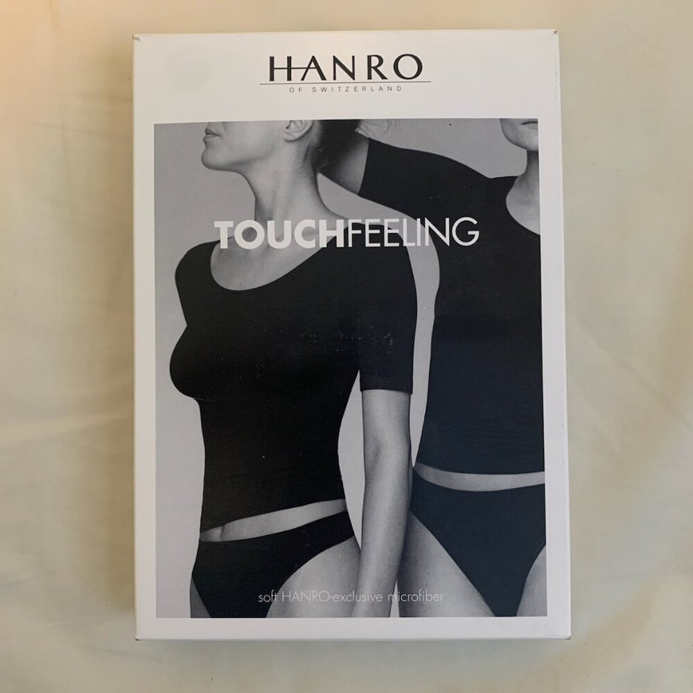 Hanro Touch Feeling Short Sleeve Top (Black)